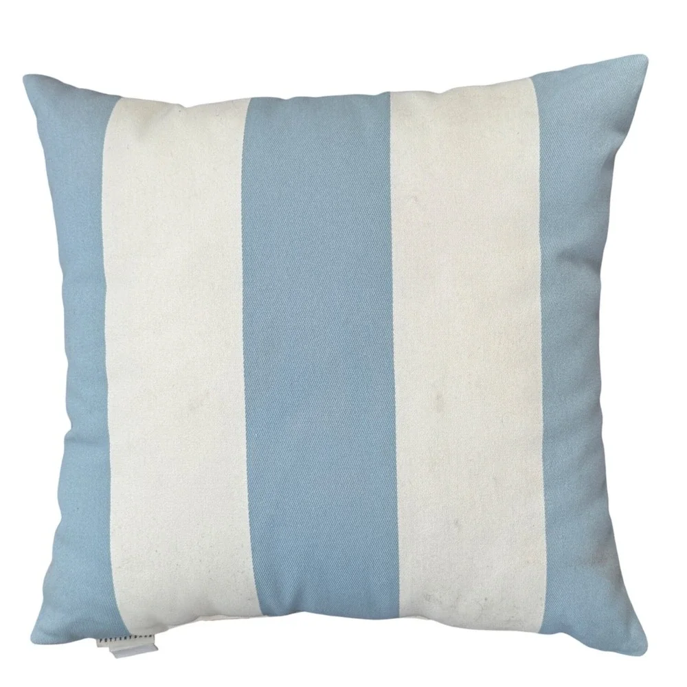 Pottery Barn Blue and White Striped Throw Pillow Cover 20x20‎